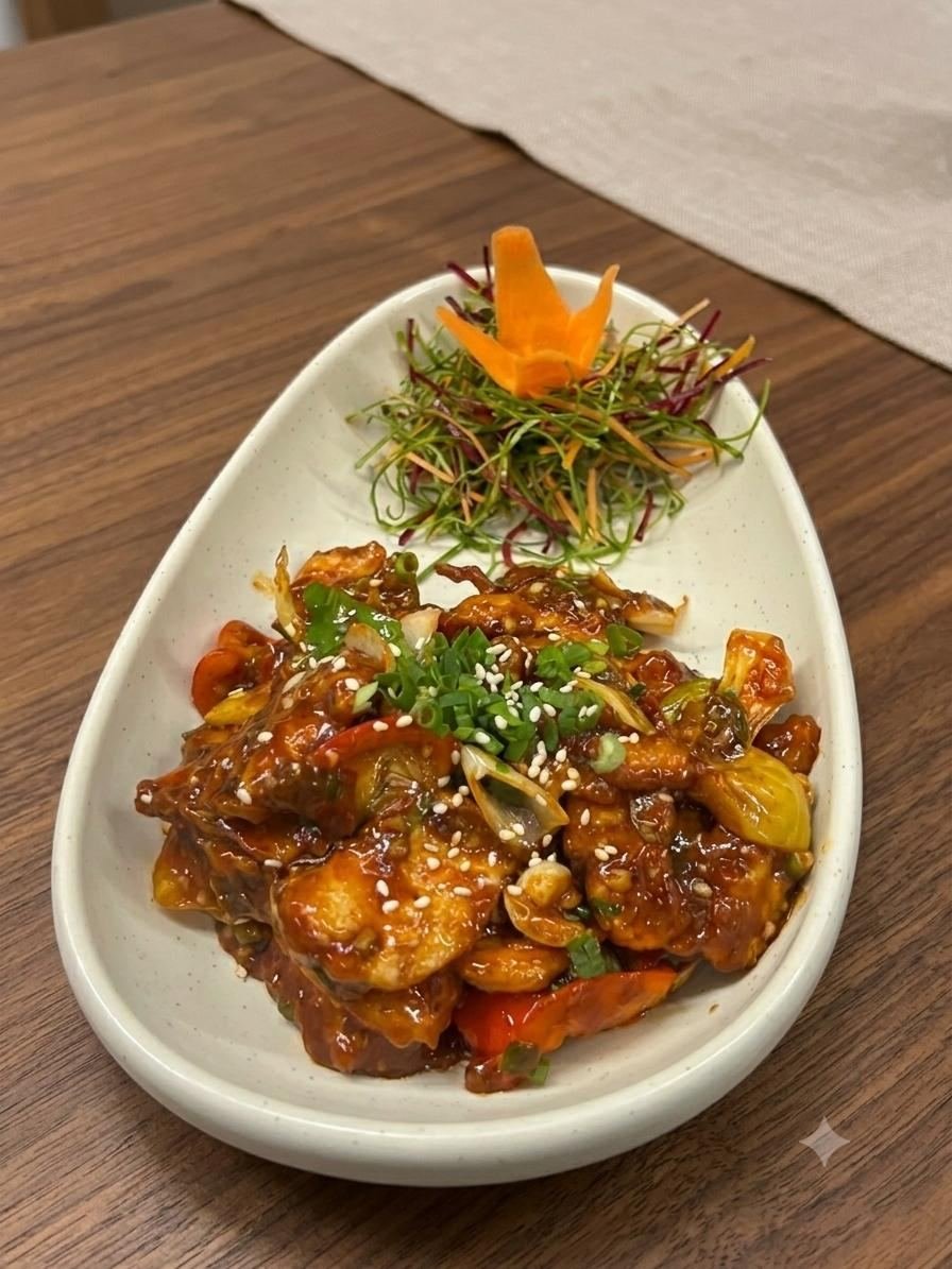 Basil chilli potatoes appetizer
